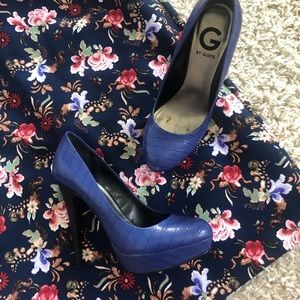 Indigo blue high heels by G by Guess